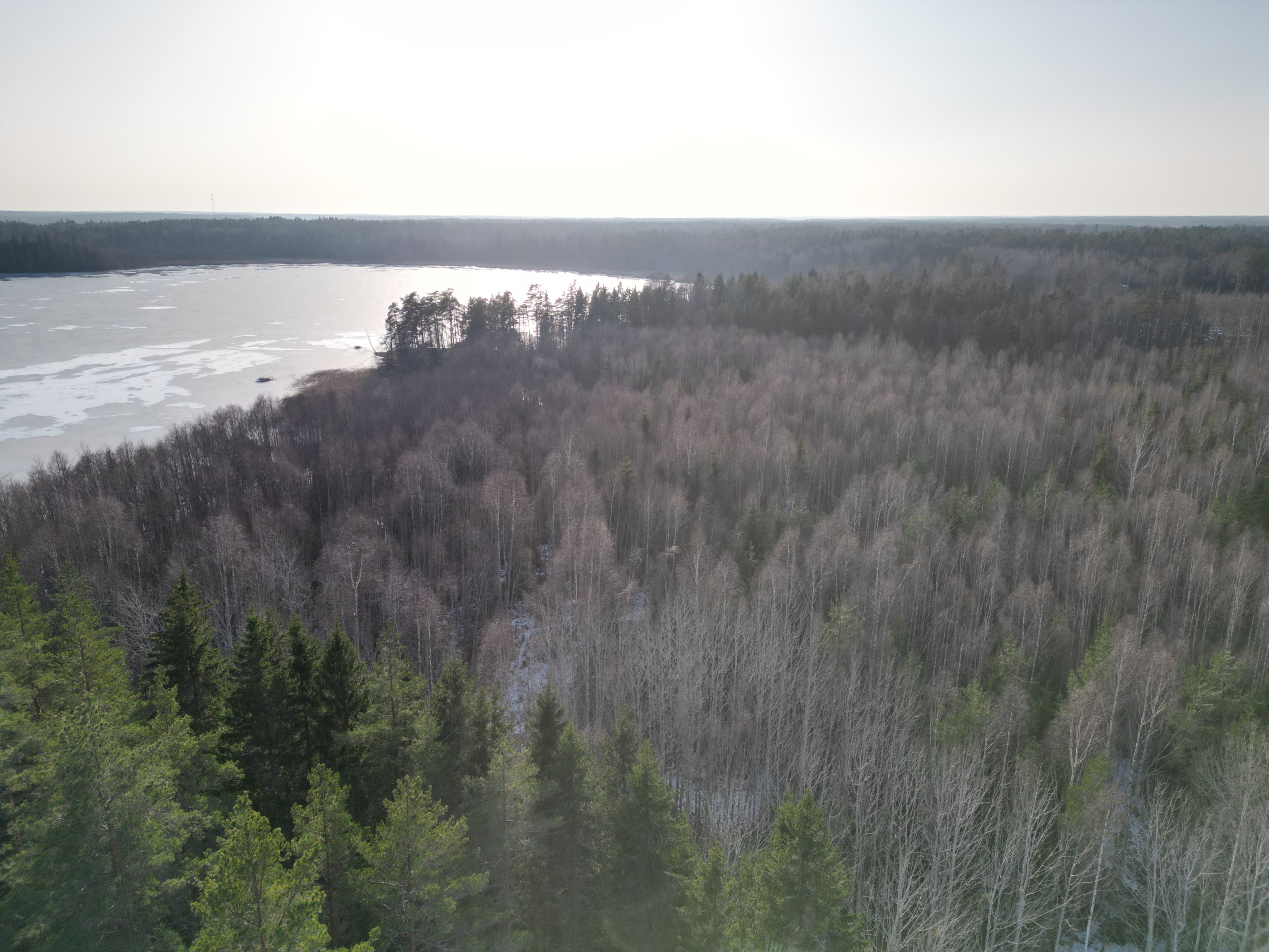 Drönarbild vid Uttran mars 2026