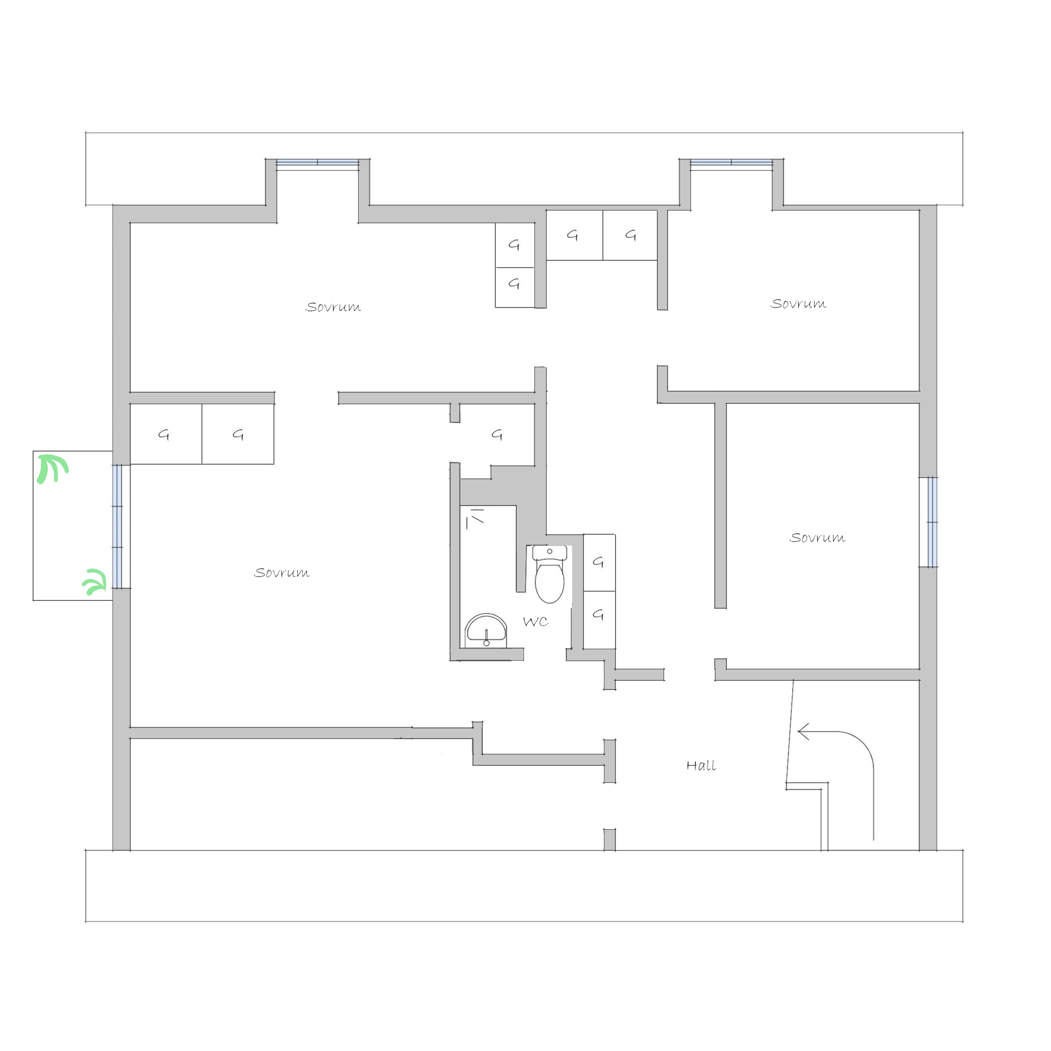 Övre plan lägenhet om ca 180kvm.