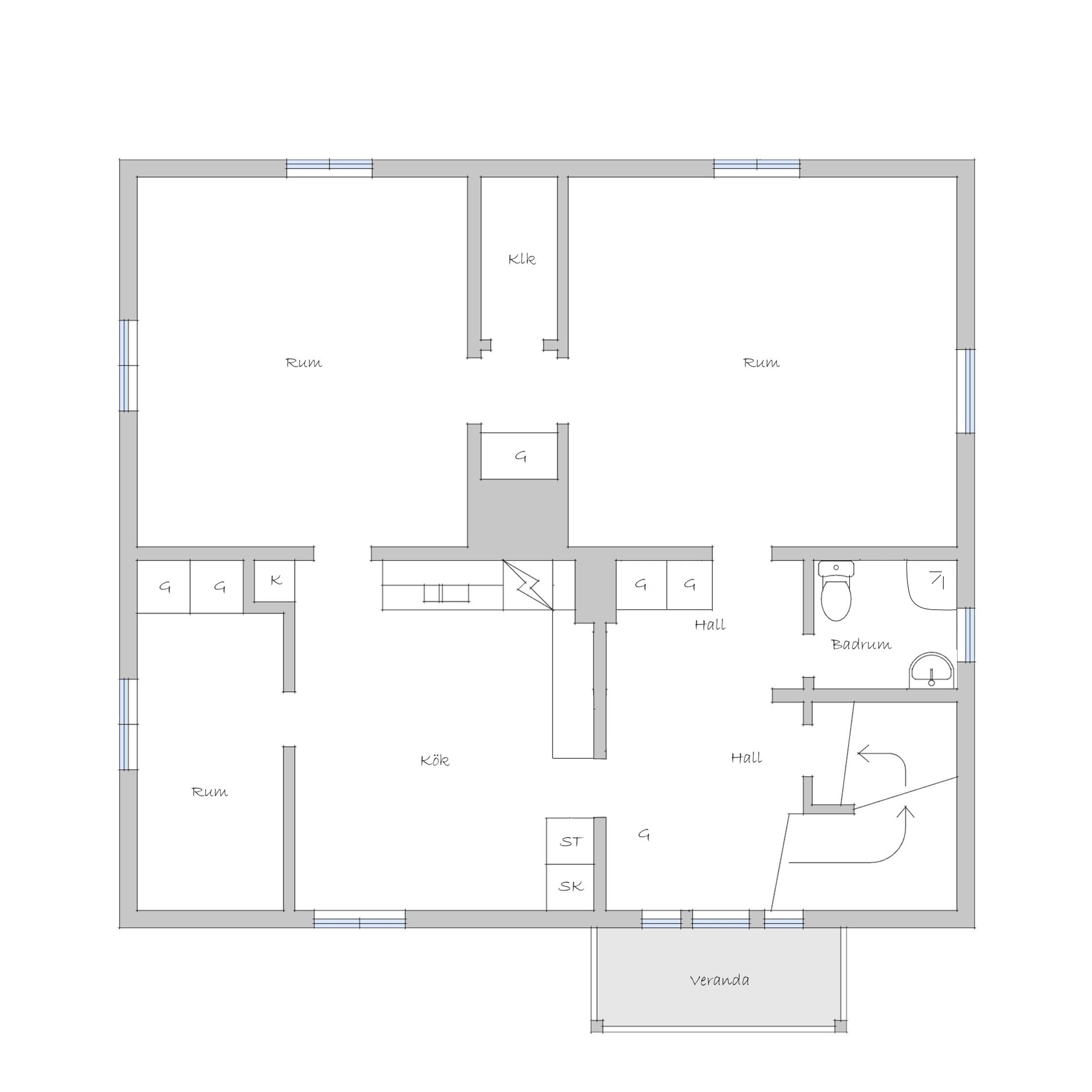 Lägenhet i två plan om ca 180kvm.