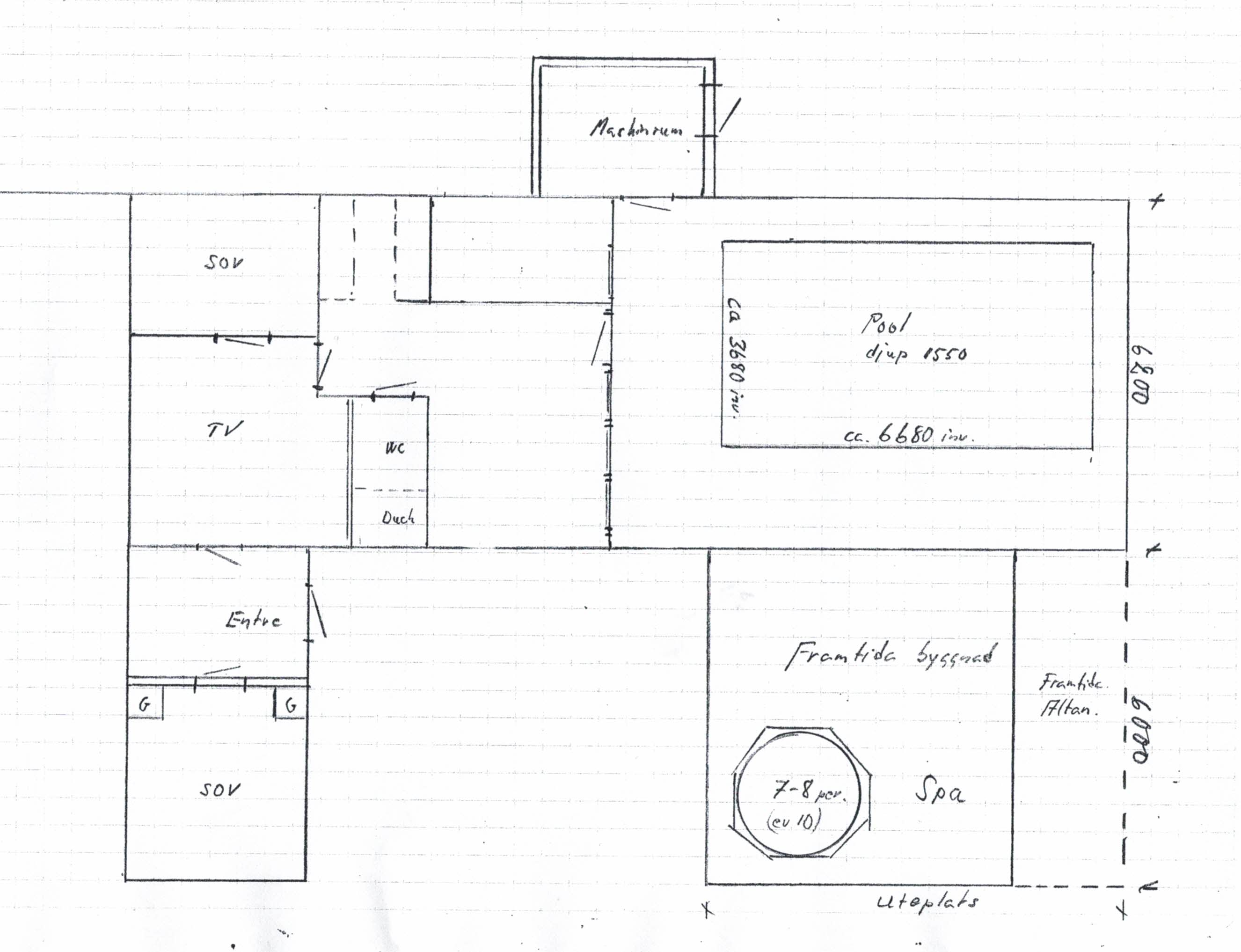 Ritning Poolhus