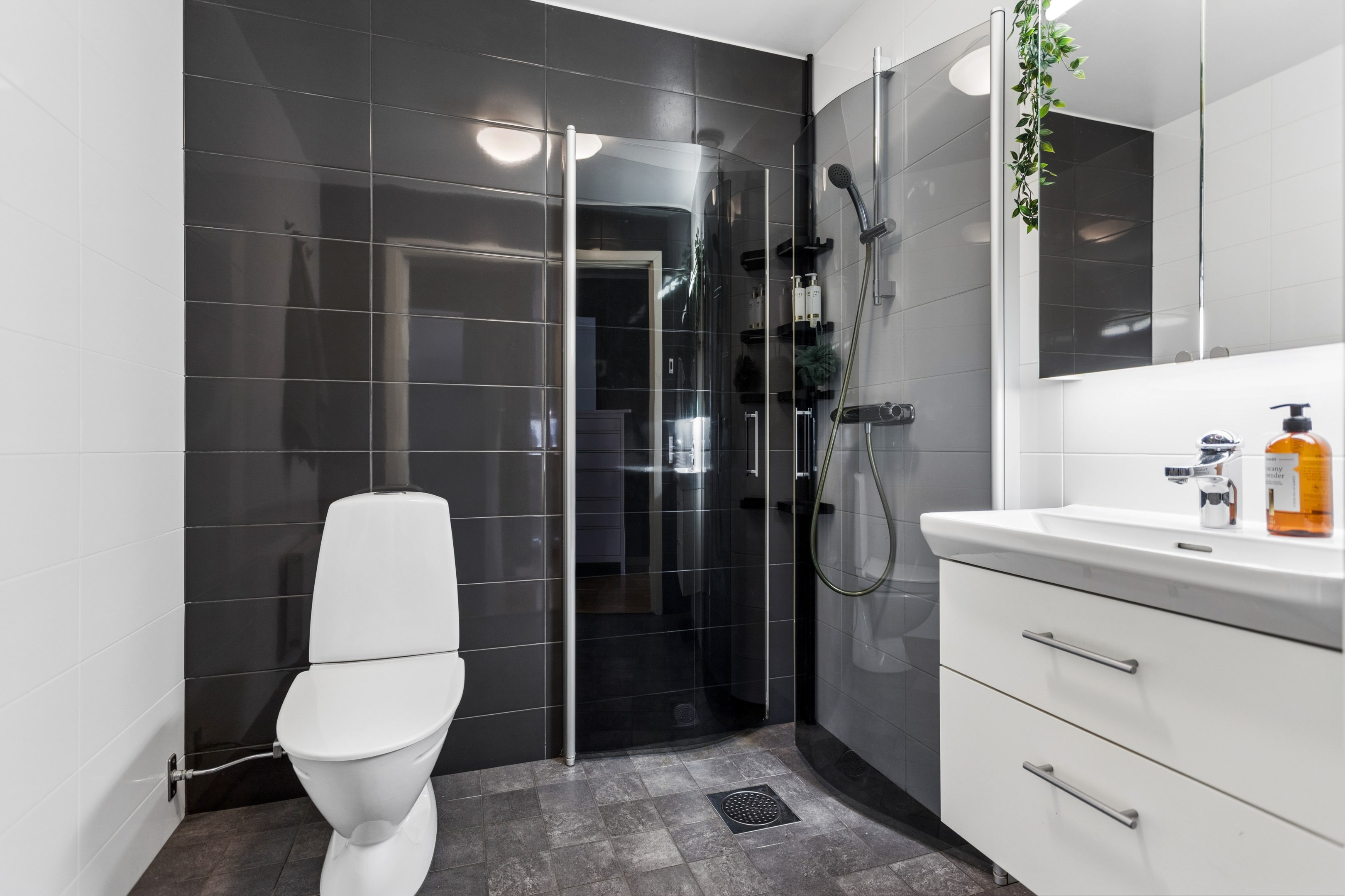 Påkostad dusch/WC entréplan