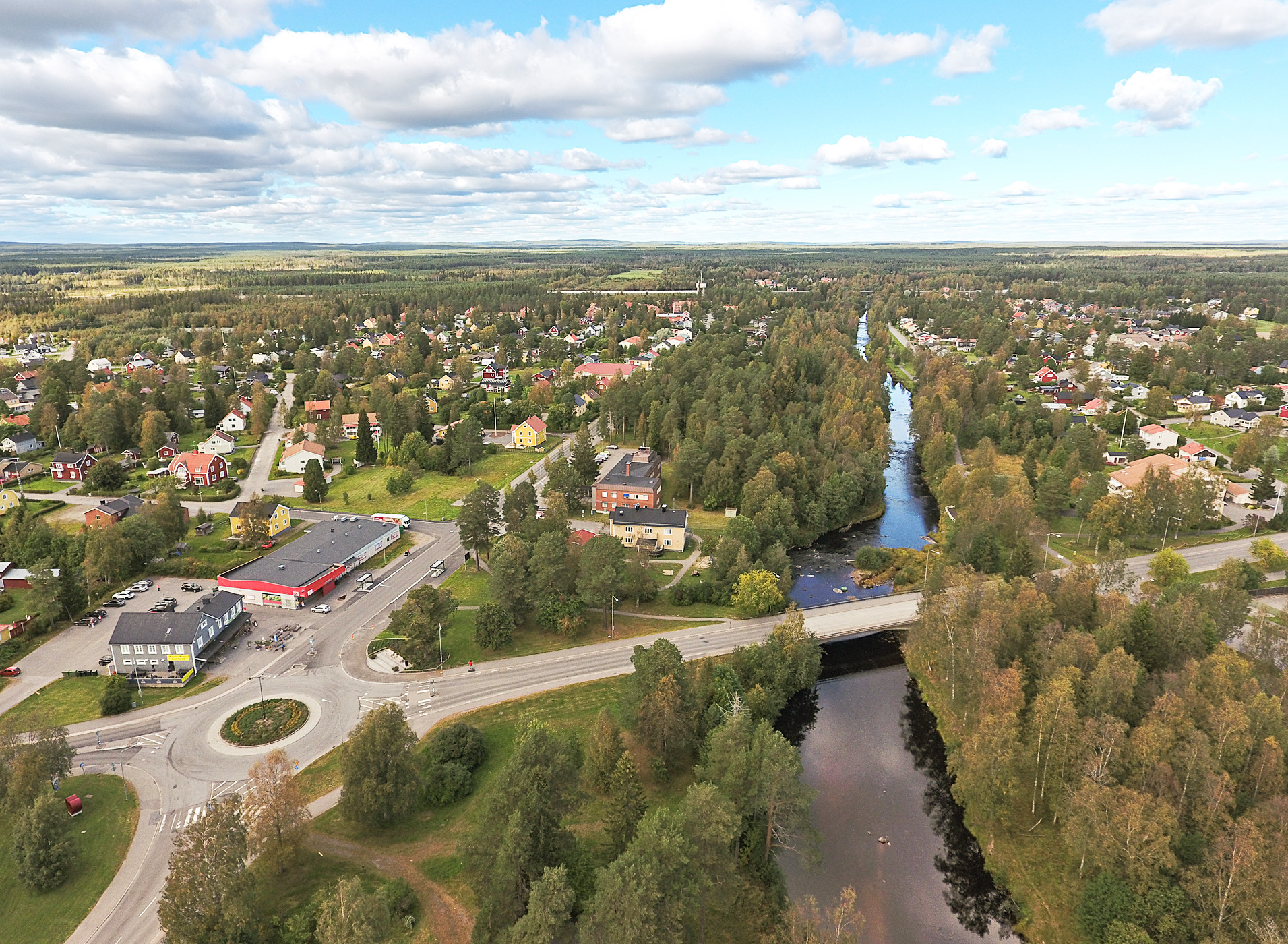 Flygfoto över Hörnefors