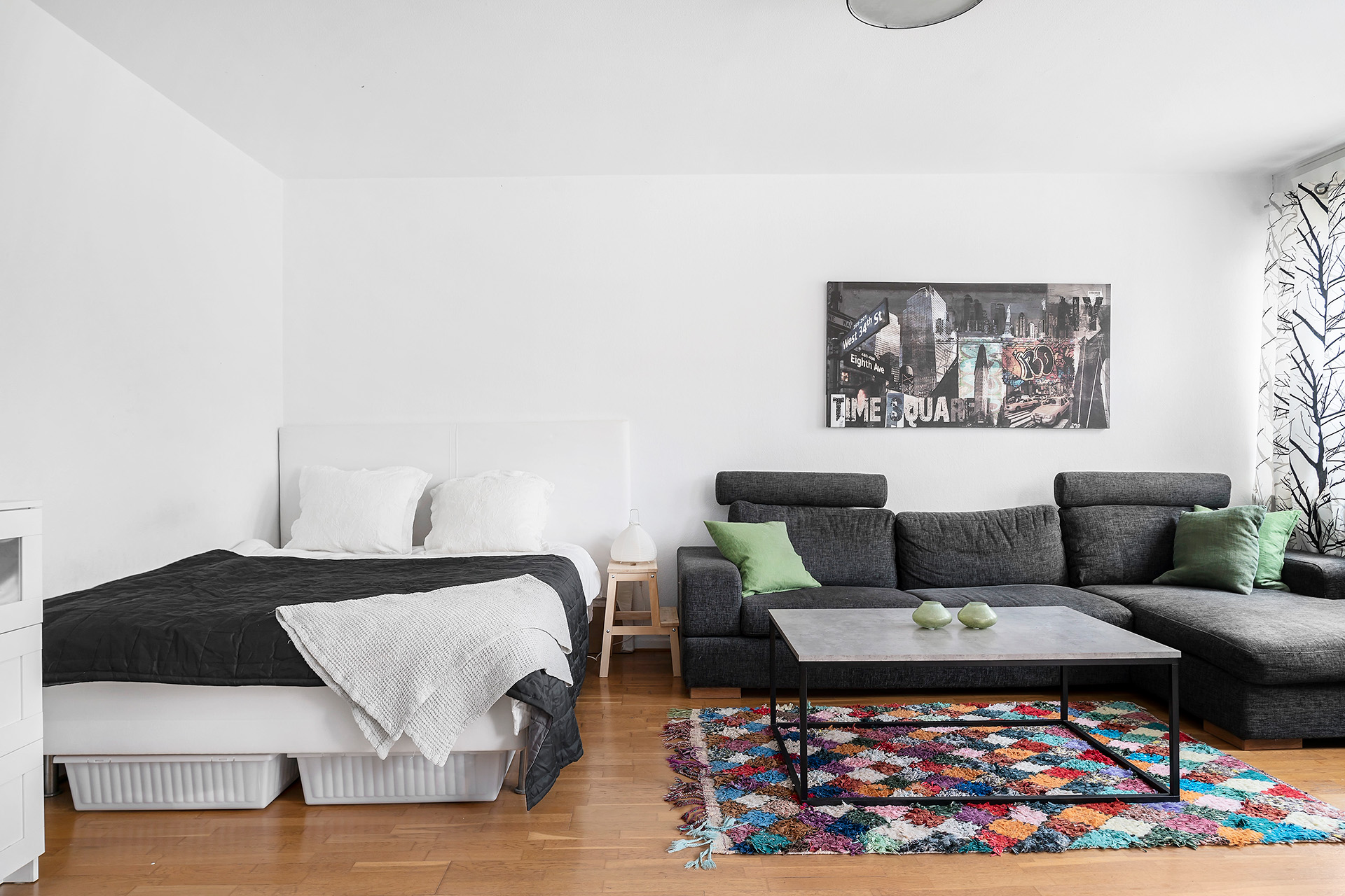 Sängplatsen går att bygga in