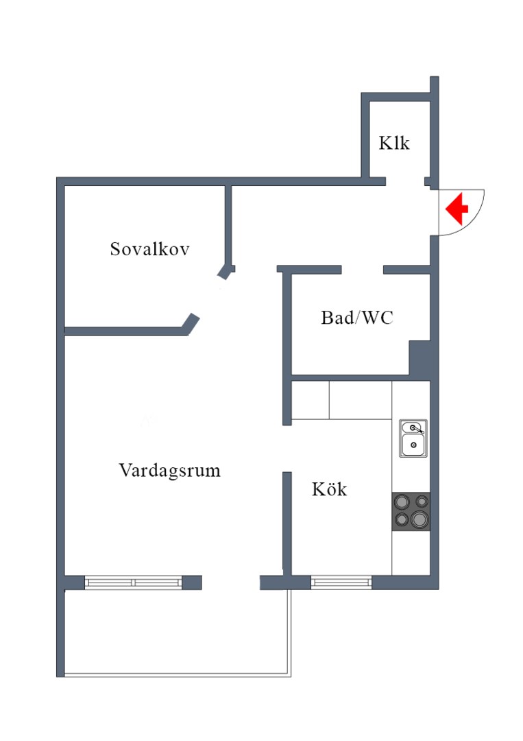 Planlösning från Nyängsvägen 11, Kommande i Tullinge Centralt, Botkyrka