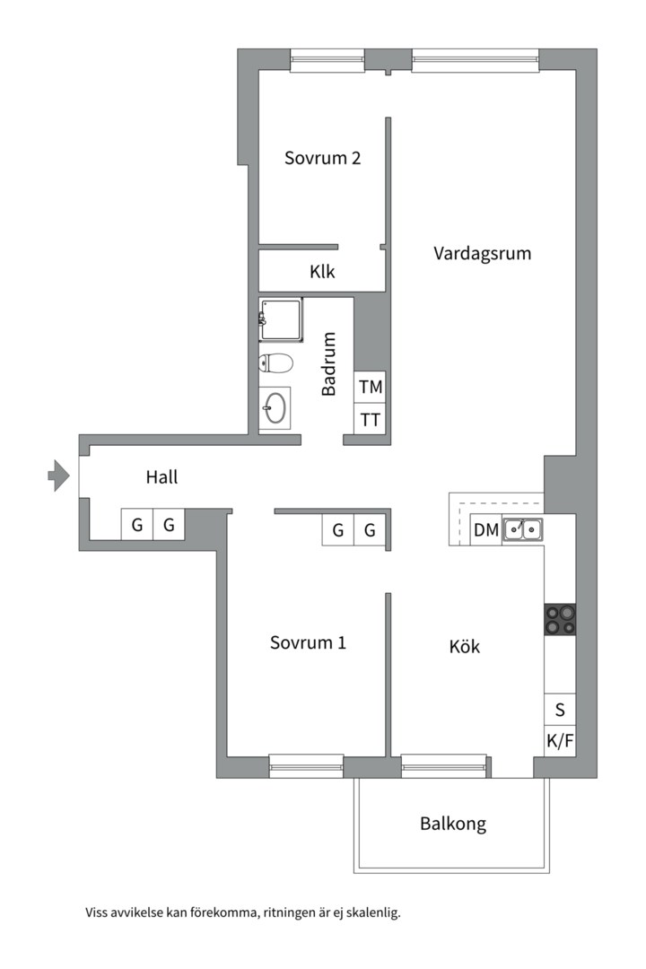 Planlösning från Kvarngränd 9, Till salu i Kvarnholmen, Nacka