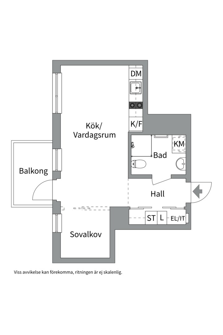 Planlösning från Kungsgatan 66B, Kommande i Kungsängen, Uppsala