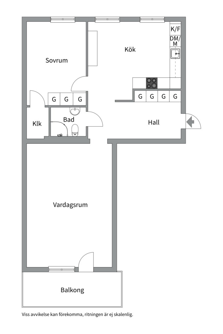 Planlösning från Frodegatan 17B, Snart till salu i Fålhagen, Uppsala