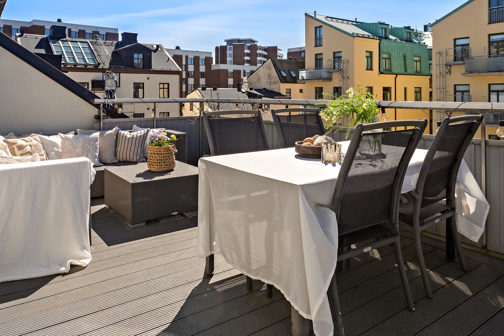 Trevlig terrass på ditt egna våningsplan