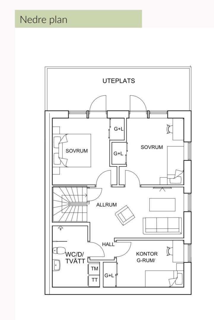 Planlösning från Smedjevägen 4D, Till salu i Länna, Huddinge