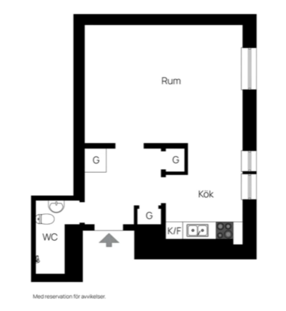 Planlösning från Kalmgatan 6, Kommande i Hammarbyhöjden, Stockholm