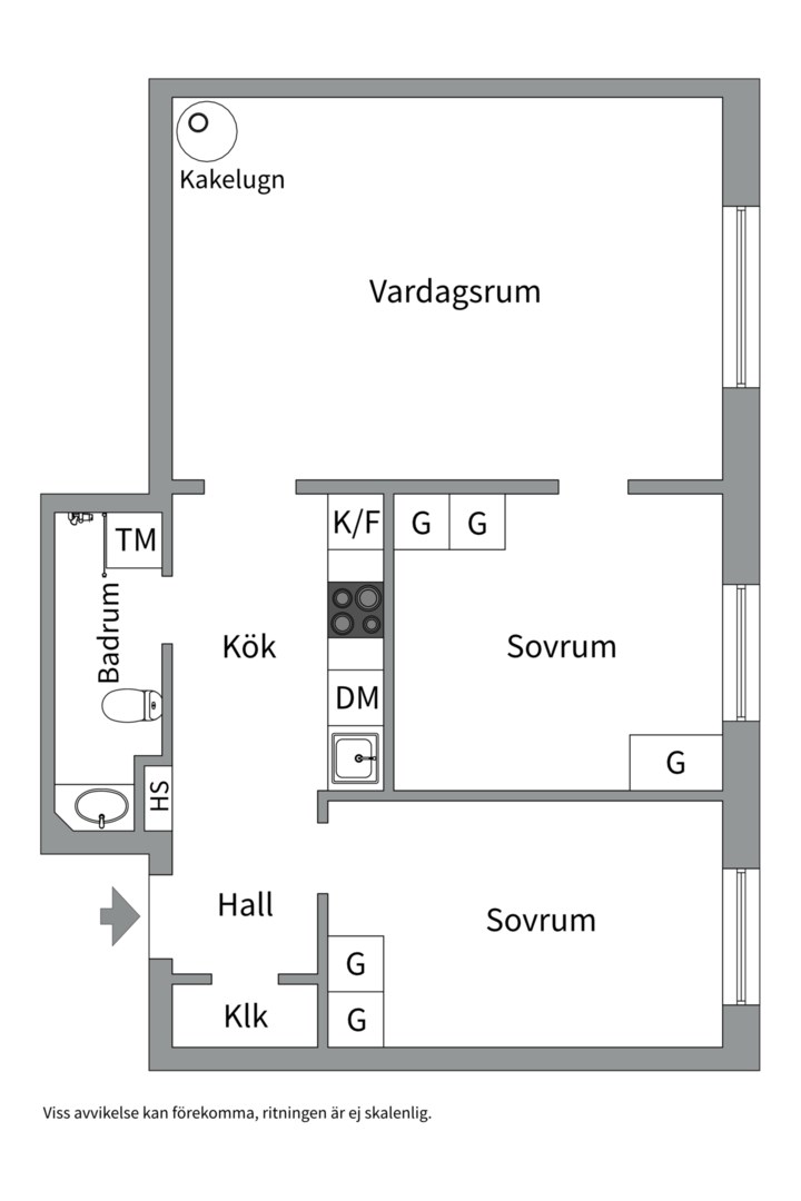 Planlösning från Hjärnegatan 5, Kommande i Kungsholmen - Rådhuset, Stockholm