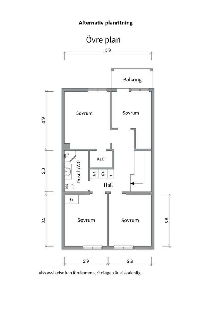 Planlösning från Dalgatan 11B, Kommande i Luthagen, Uppsala