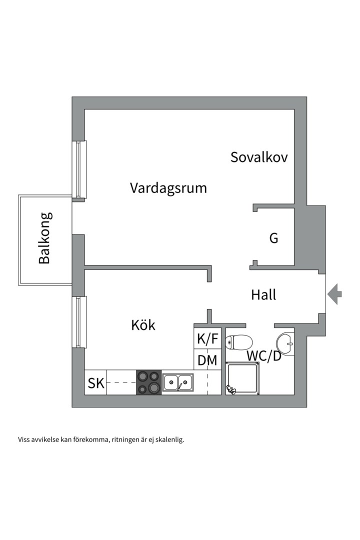 Planlösning från Svartbäcksgatan 78B, Till salu i Svartbäcken, Uppsala