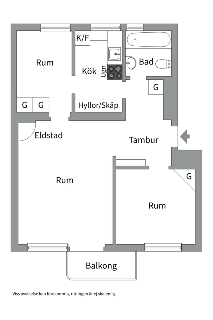 Planlösning från Hallebergsvägen 11, Kommande i , Stockholm