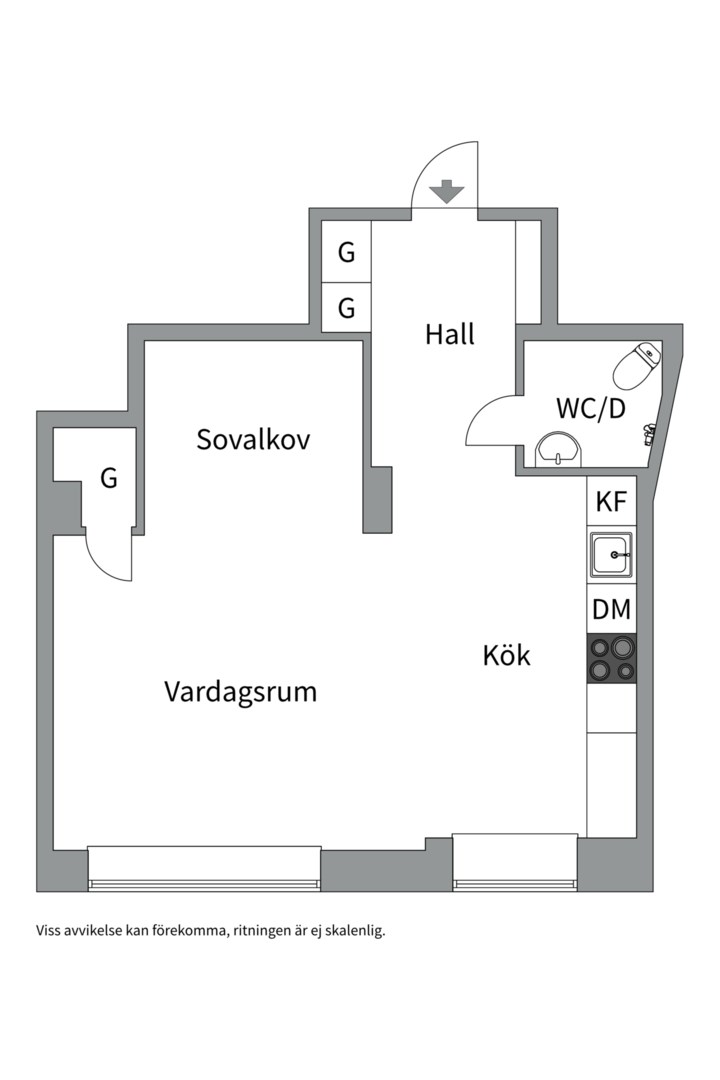 Planlösning från Disponentgatan 2, Kommande i Lilla Essingen, Stockholm