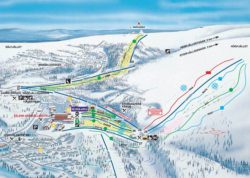  Pistkarta Högfjället