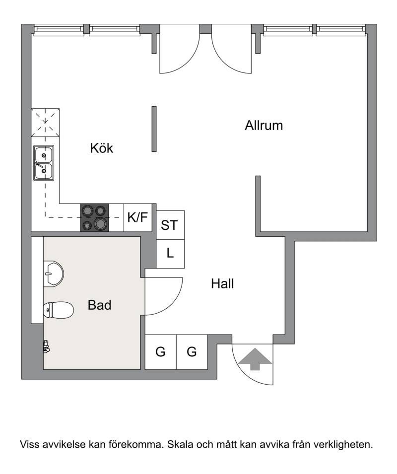 Planlösning från Östersundsgatan 7, Till salu i Råcksta, Stockholm