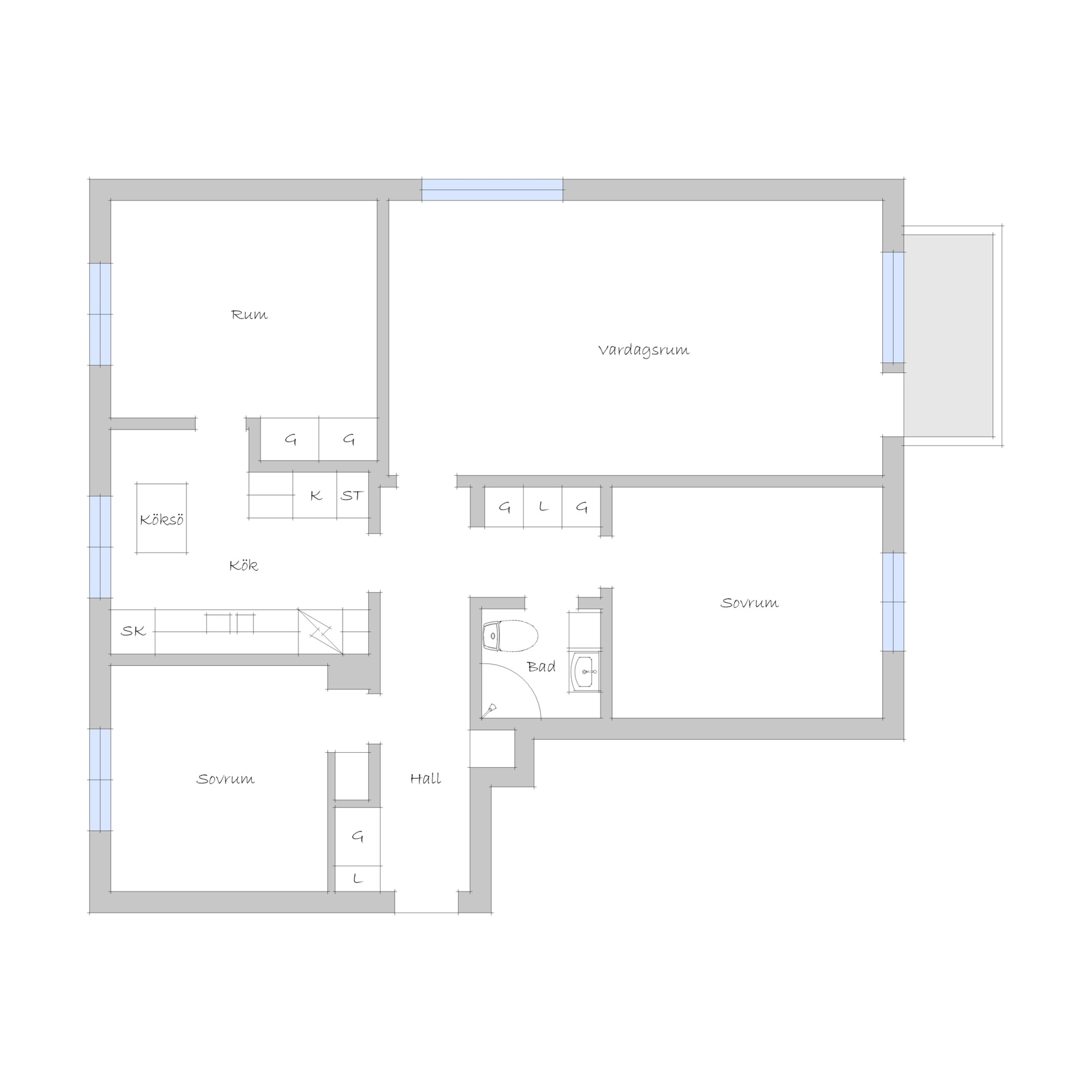 Planritning - ej skalenlig