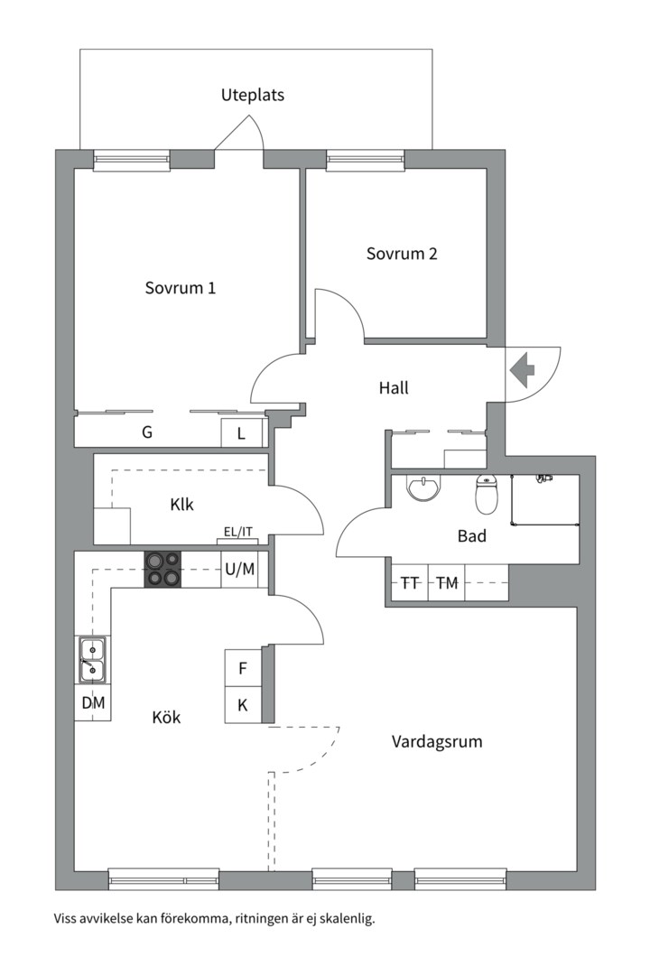 Planlösning från Gimogatan 13C, Kommande i Luthagen, Uppsala