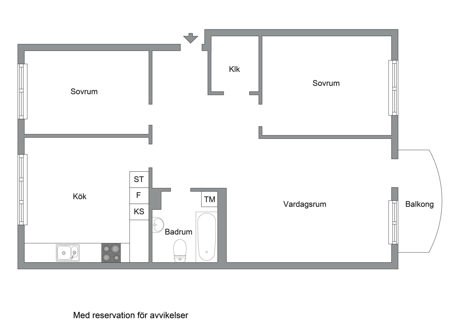Planlösning från Andersvägen 3B, Kommande i Haga, Norra, Solna