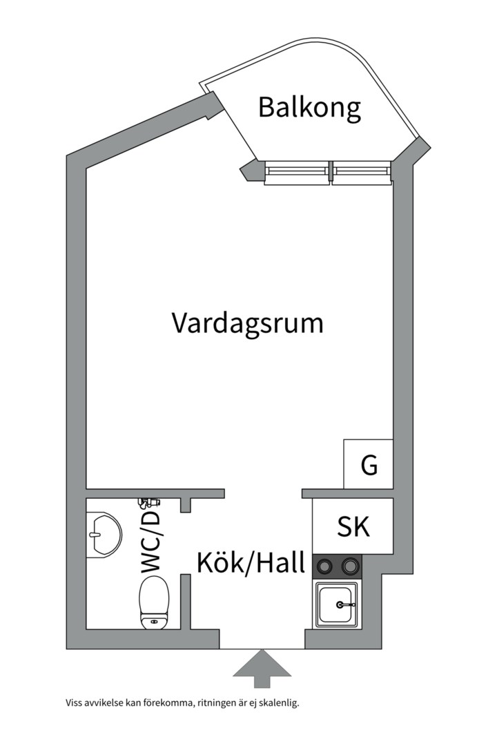 Planlösning från Odensgatan 18, Såld i Främre Luthagen, Uppsala