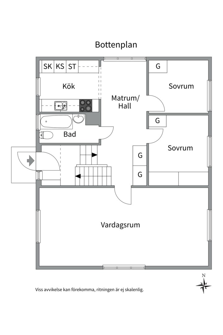 Planlösning från Kadriljvägen 8, Såld i Björklinge, Uppsala