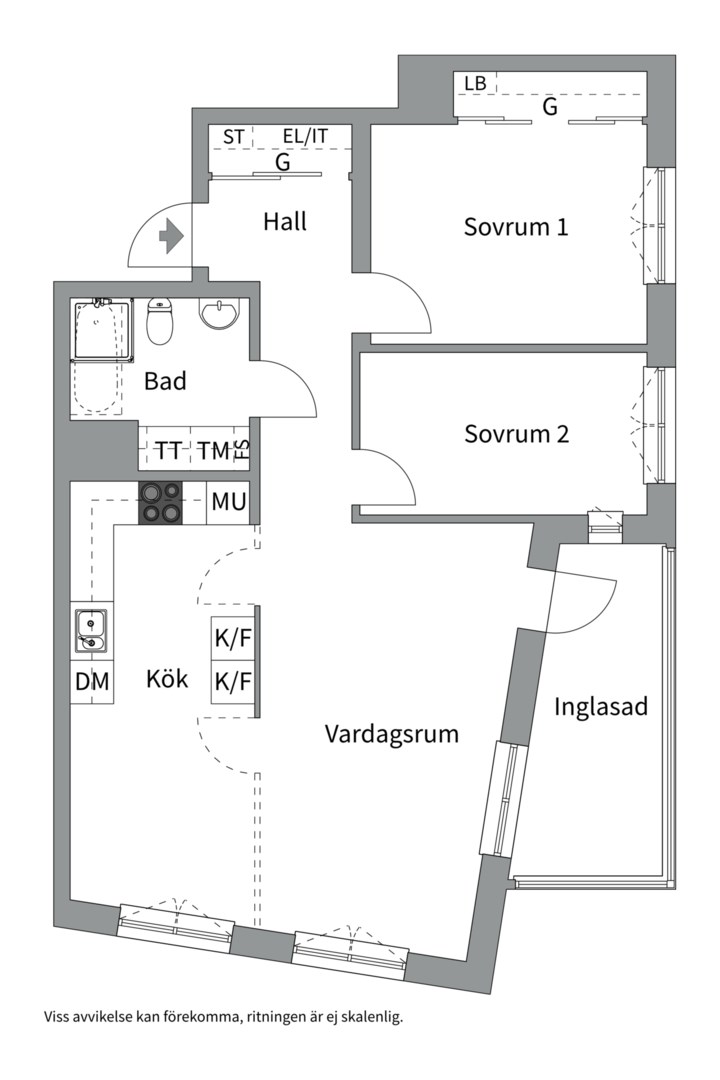 Planlösning från Önologgatan 1, 8 tr, Till salu i Liljeholmen - Liljeholmskajen, Stockholm