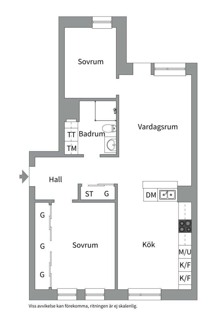 Planlösning från Södra Ringvägen 2E, Såld i Östermalm, Västerås