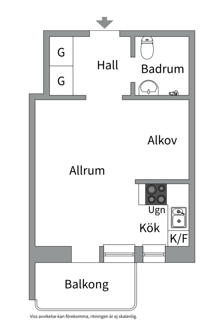 Planlösning från Atterbomsvägen 30, Såld i Kungsholmen - Fredhäll, Stockholm