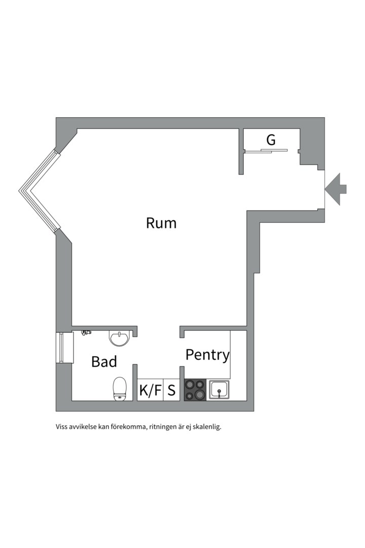 Planlösning från Kungsklippan 11, Till salu i Kungsholmen - Kungsklippan, Stockholm
