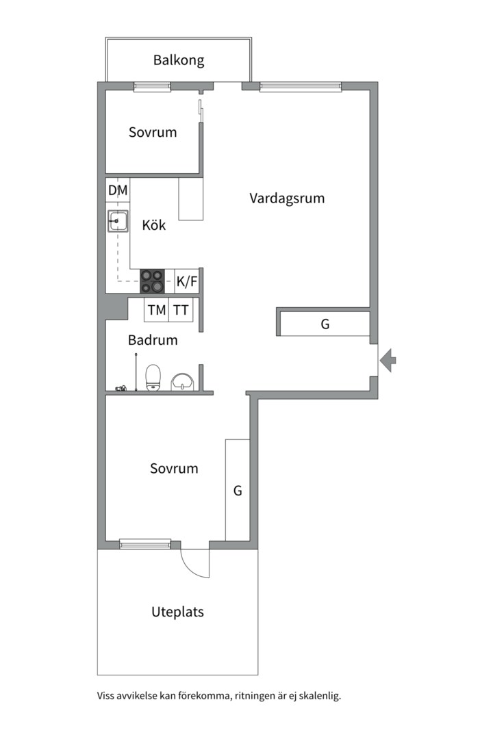 Planlösning från Förskeppsgatan 3, Såld i Hammarby Sjöstad, Stockholm