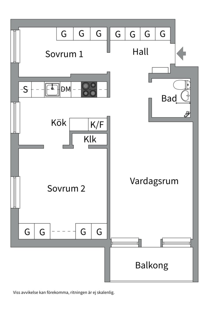 Planlösning från Rekylgatan 6, Kommande i Haga, Västerås