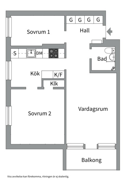 Planlösning från Rekylgatan 6, Till salu i Haga, Västerås