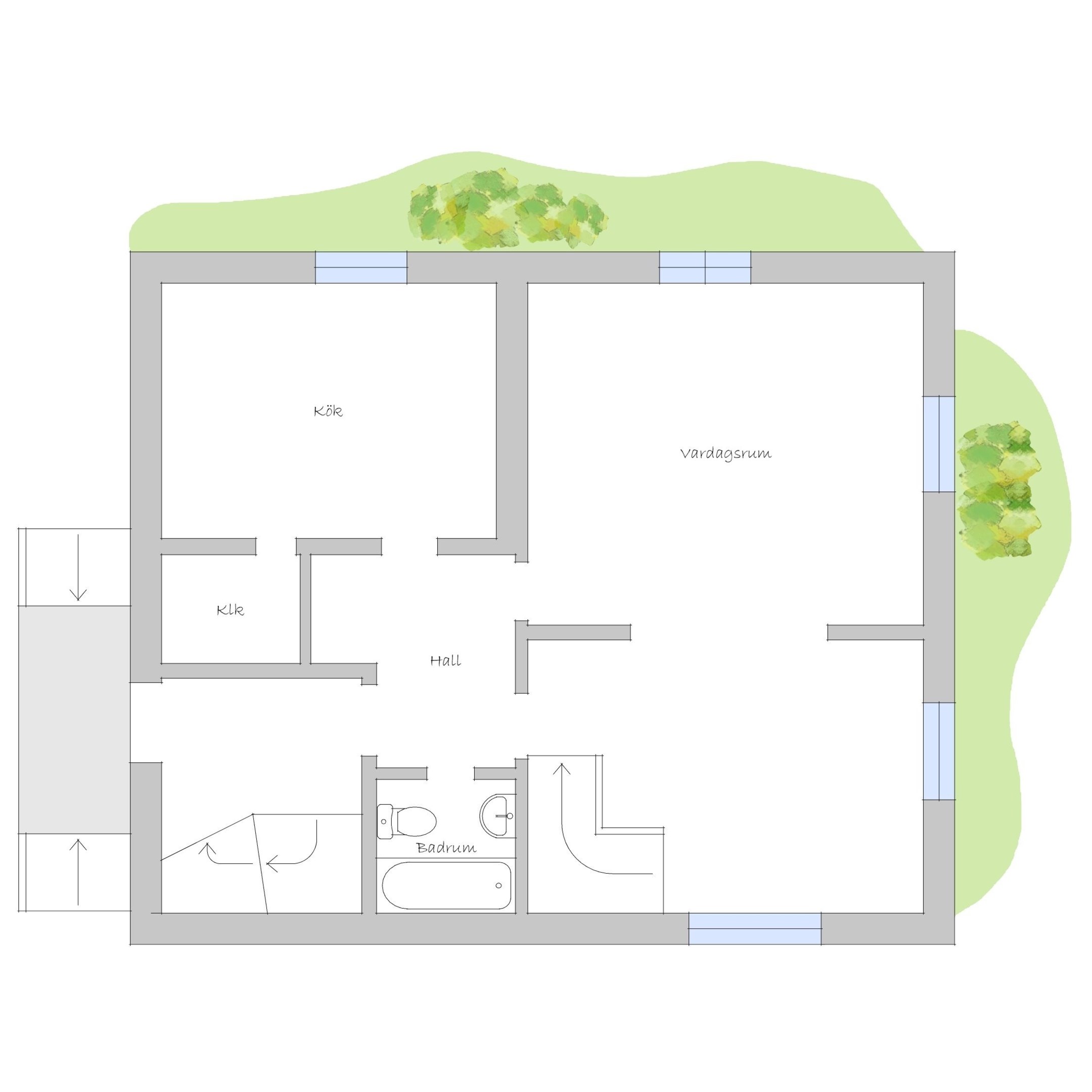 Huvudbyggnad planlösning BV