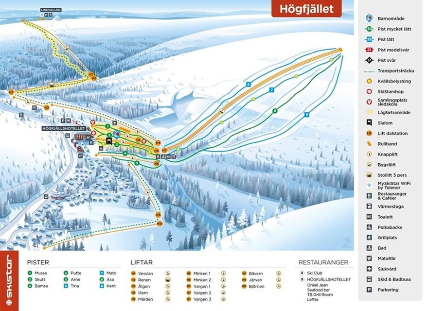 Pistkarta Högfjället