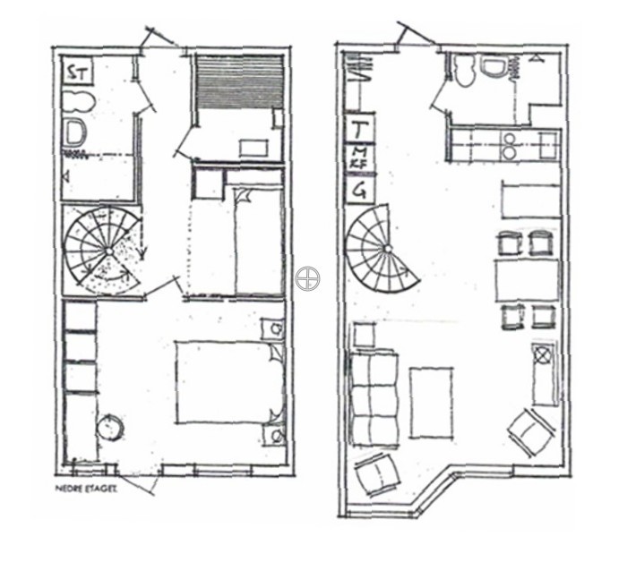 Planritning, fjällvåning 70 kvm