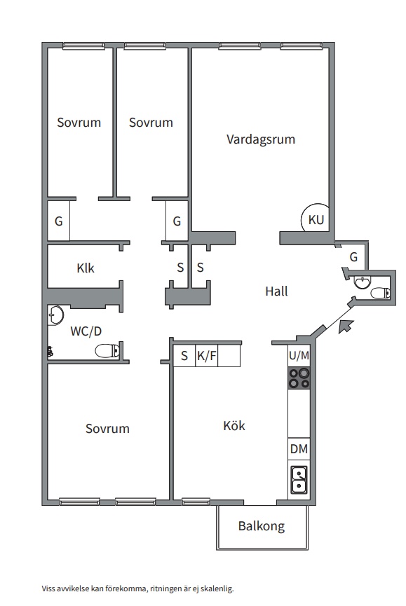 Planlösning från Drottningholmsvägen 17, Såld i Kungsholmen - Fridhemsplan, Stockholm