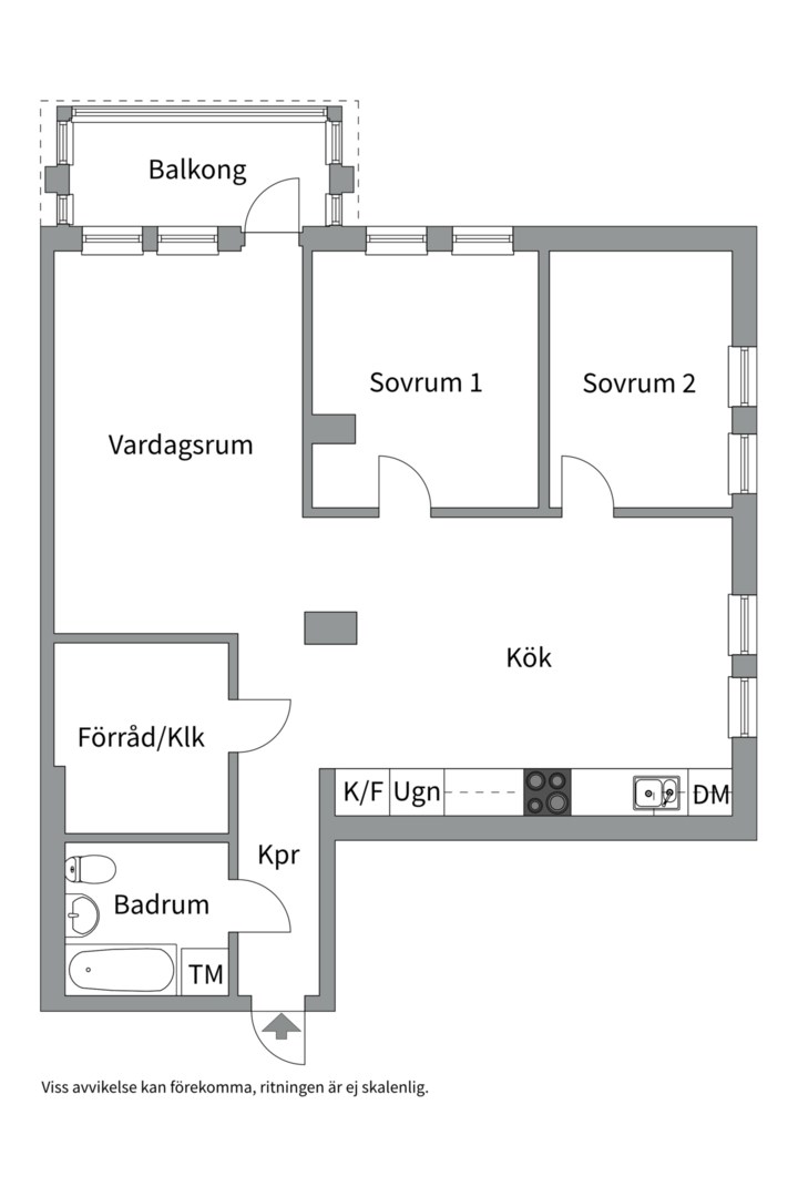 Planlösning från Skarpövägen 57, Kommande i Västra Orminge, Nacka