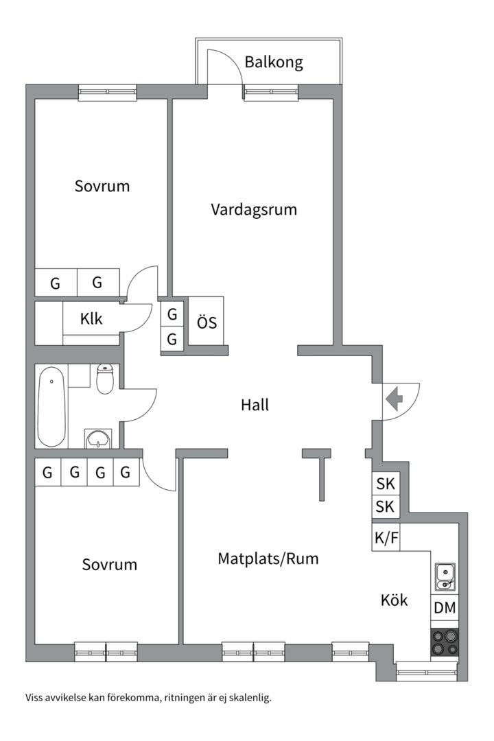 Planlösning från Hjalmar Brantingsgatan 3A, Till salu i Fålhagen, Uppsala