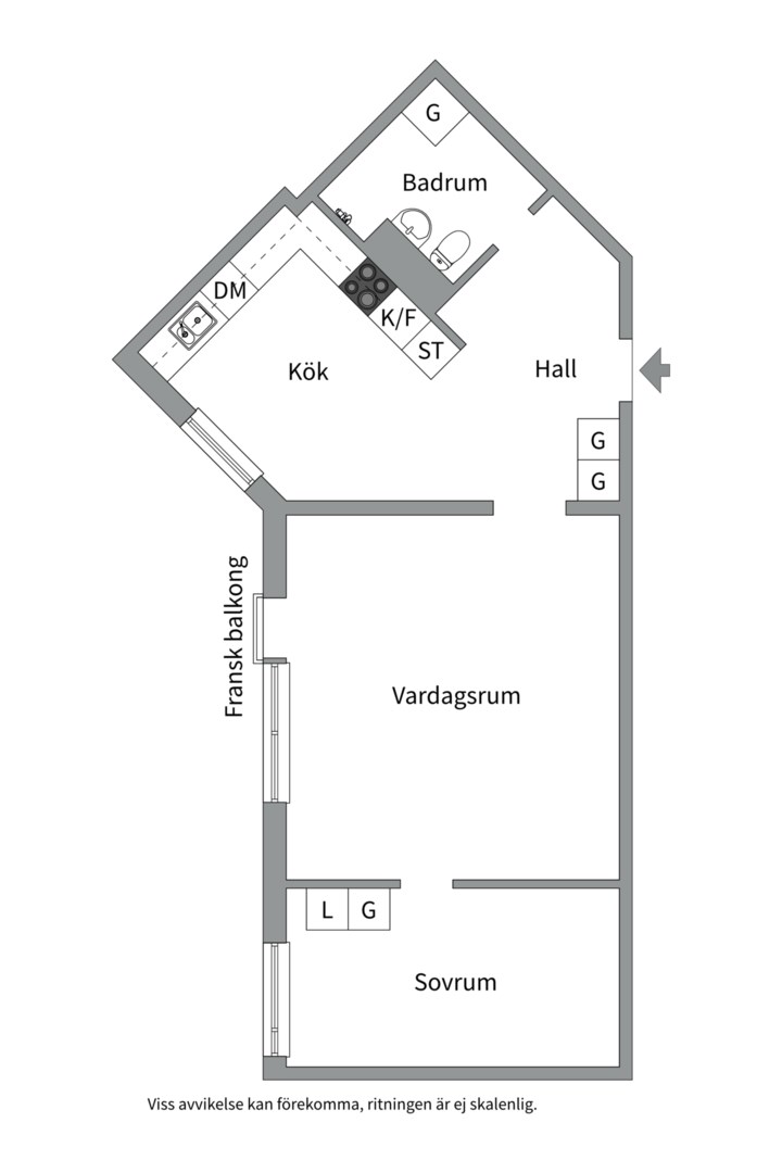 Planlösning från Katrinebergsbacken 32, Till salu i Liljeholmen - Liljeholmskajen, Stockholm