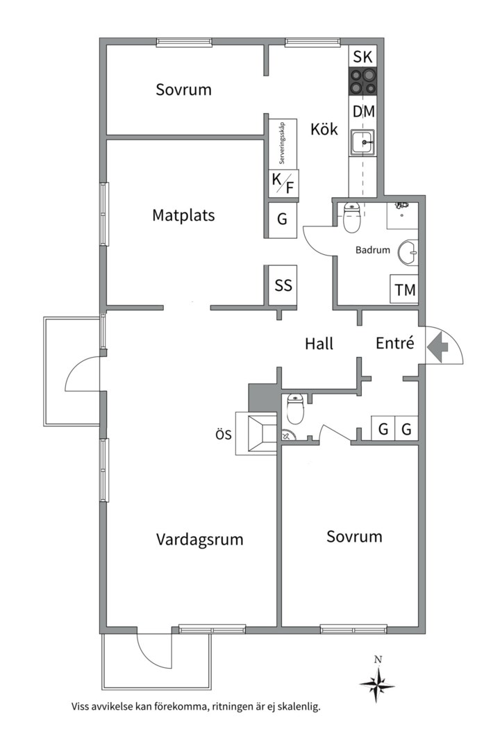 Planlösning från Luthagsesplanaden 36 B, Såld i Luthagen, Uppsala