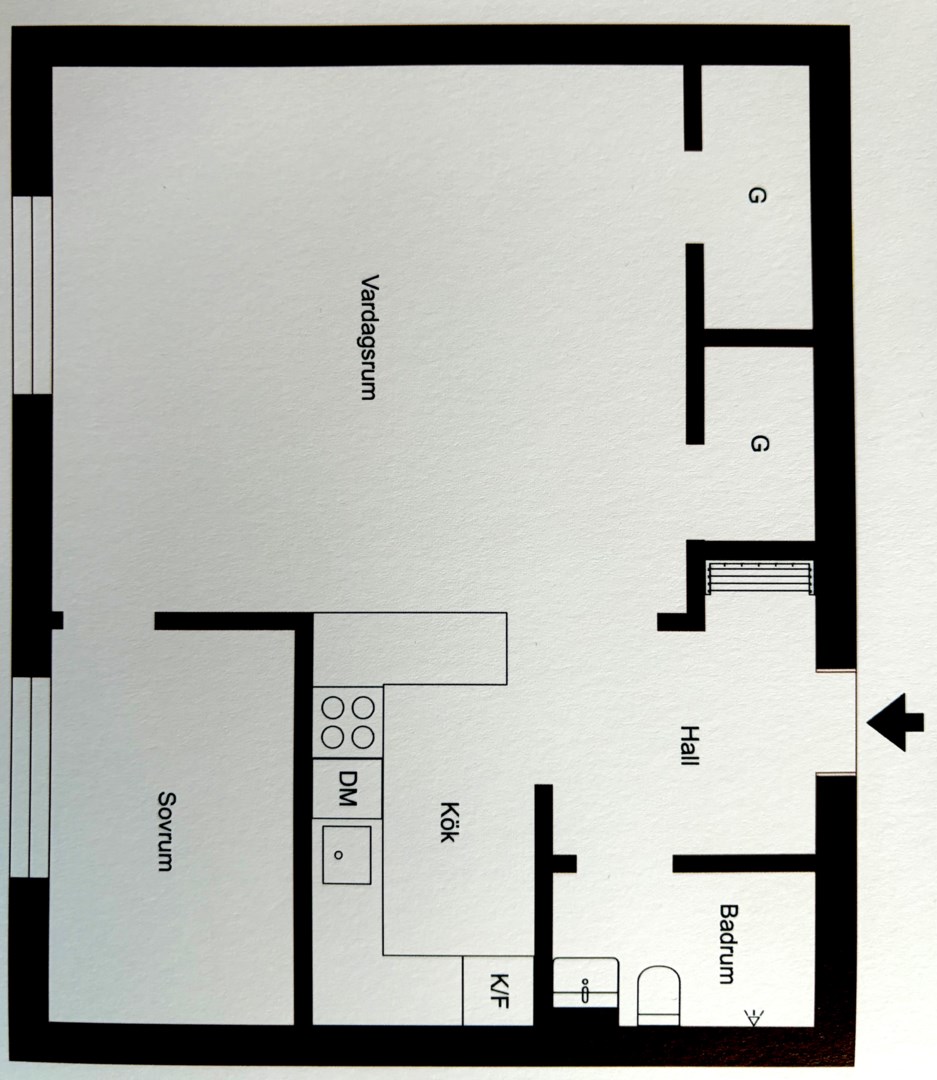 Planlösning från Vanadisplan 1, 3 tr, Kommande i Vasastan, Stockholm