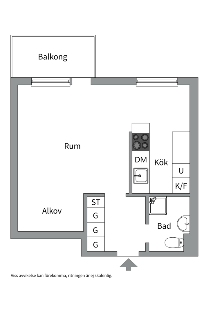 Planlösning från Österängsgatan 14E, Kommande i Fålhagen, Uppsala
