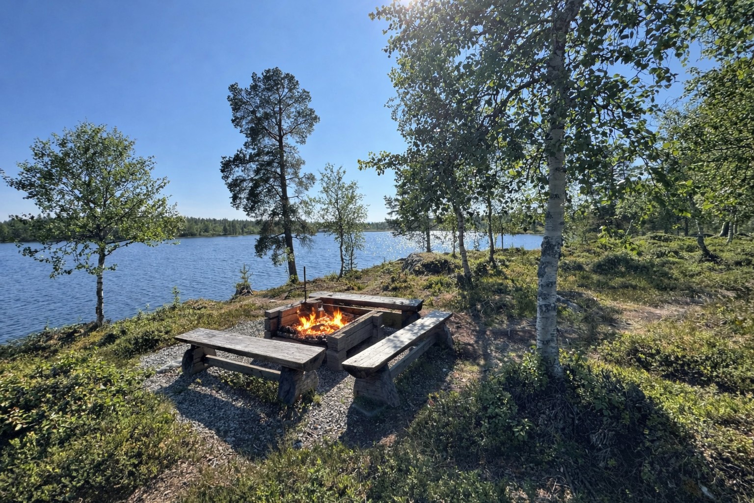 E Eldstad dags för grillning av fisk