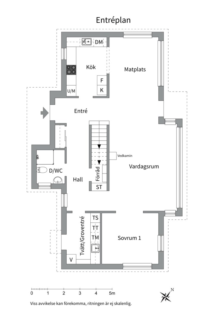 Planlösning från Mullvadsvägen 48, Till salu i Vreta, Uppsala