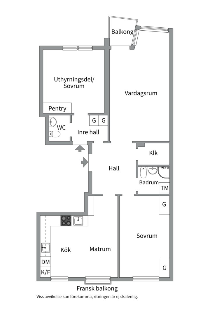 Planlösning från Luthagsesplanaden 15C, Till salu i Främre Luthagen, Uppsala