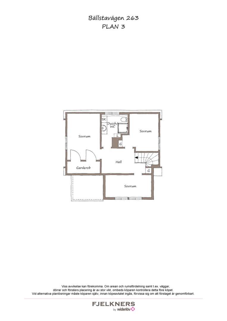 Planlösning från Bällstavägen 263, Kommande i Bromma - Norra Ängby, Stockholm