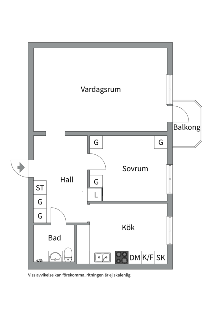 Planlösning från Torkelsgatan 14B, Till salu i Fålhagen, Uppsala