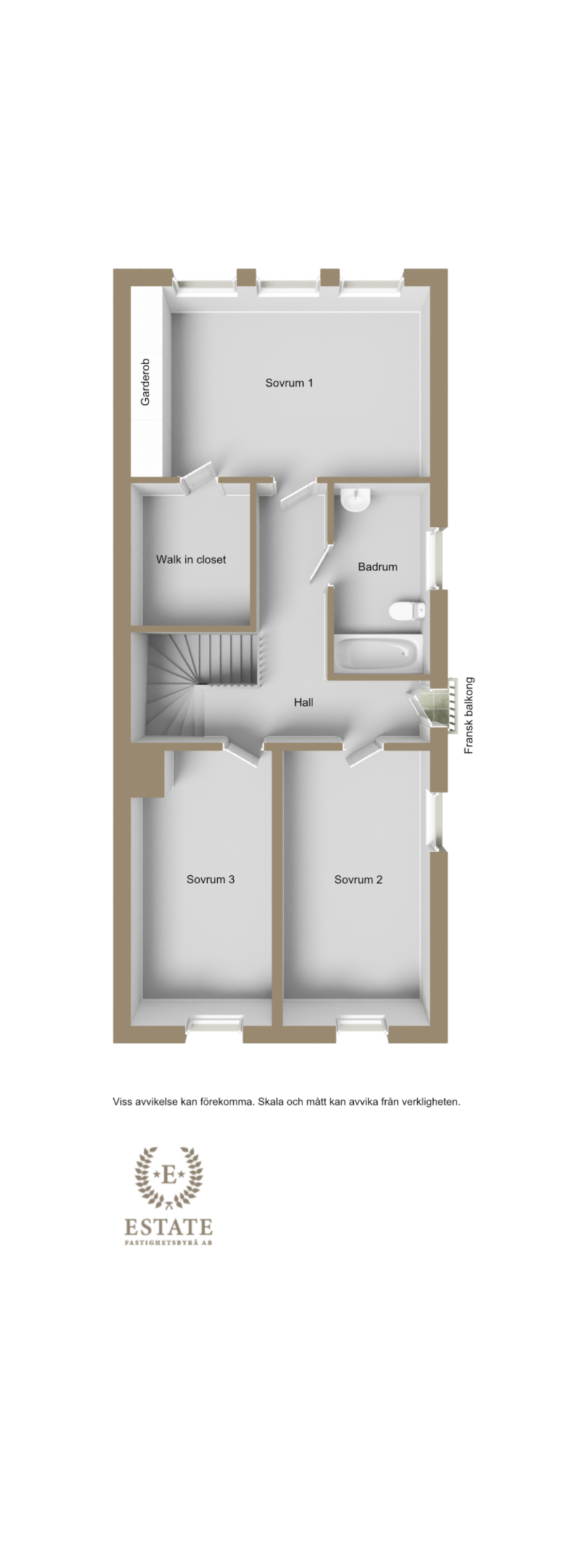 3D-planritning Övreplan