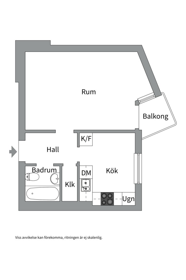 Planlösning från Luthagsesplanaden 30B, Såld i Luthagen, Uppsala